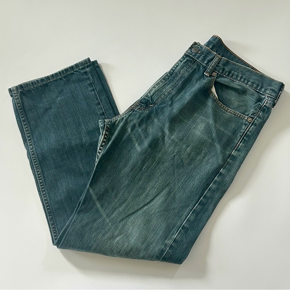 Levi's Men's 505 Jeans Blue Denim Mid Wash Whisking 36X30